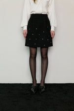 Pearl Tweed Skirt In Black