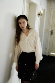 Twisted Blouse In Ivory