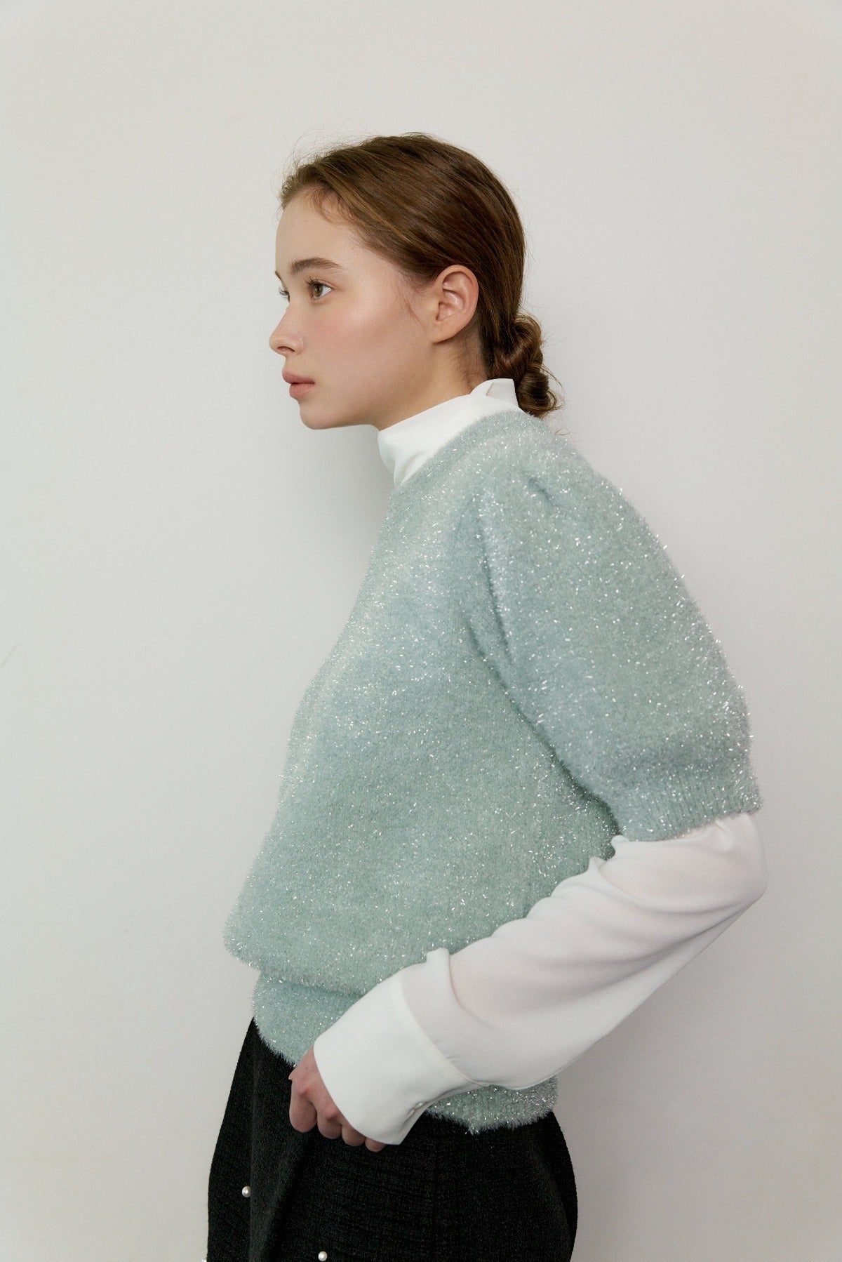 Pearl Volume Knit In Mint