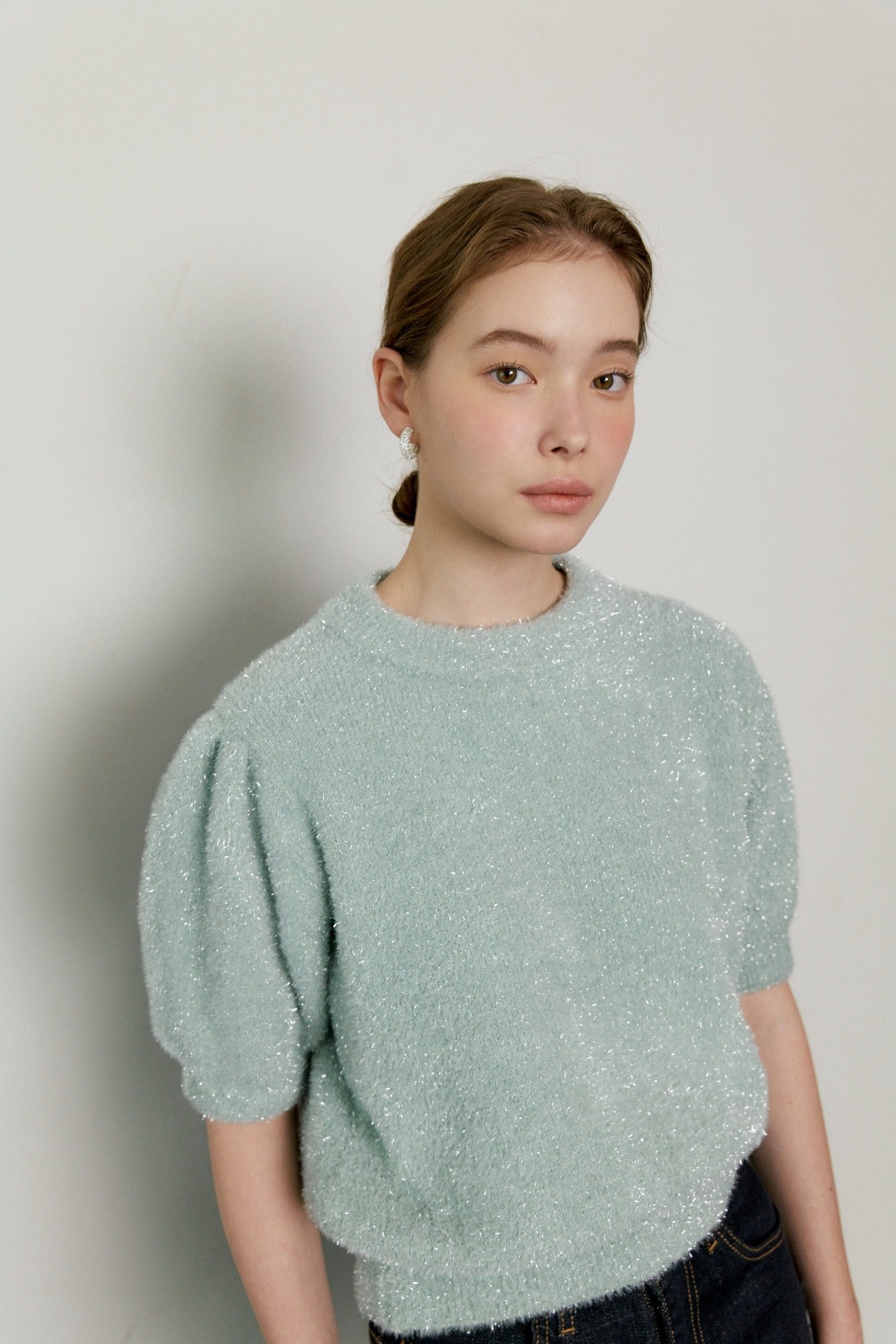 Pearl Volume Knit In Mint