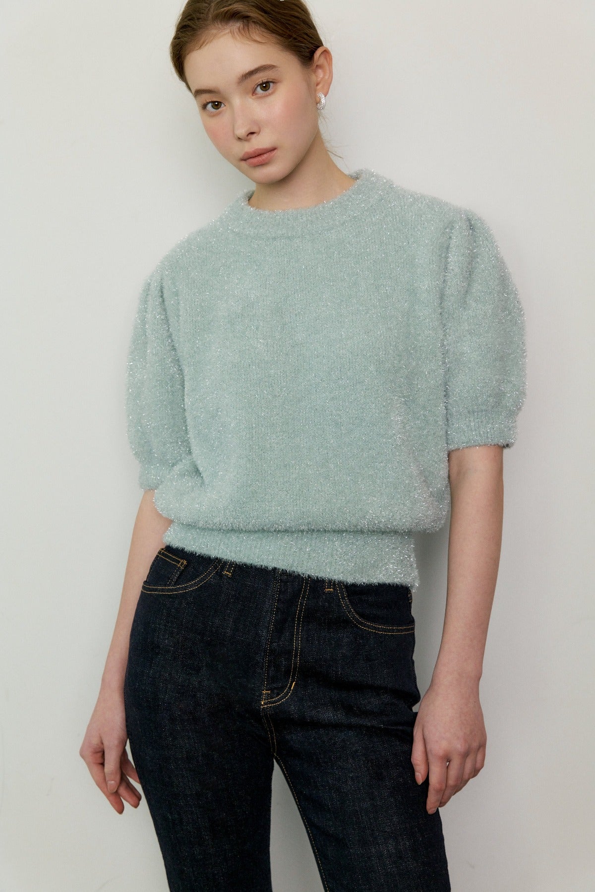 Pearl Volume Knit In Mint