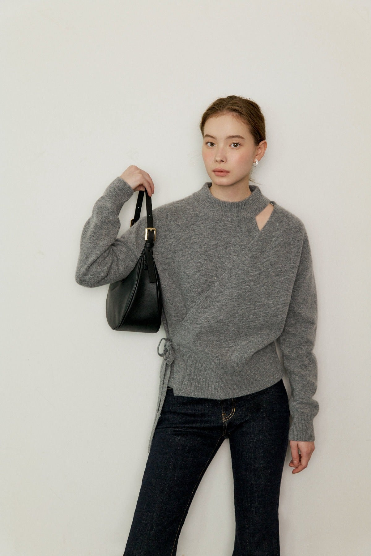 Cashmere Wrap Knit In Gray