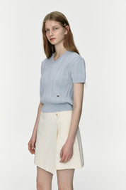 Button Wrap Skirt Pants In Ivory