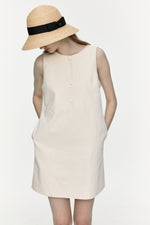 Summer Sleeveless Dress In Cream
