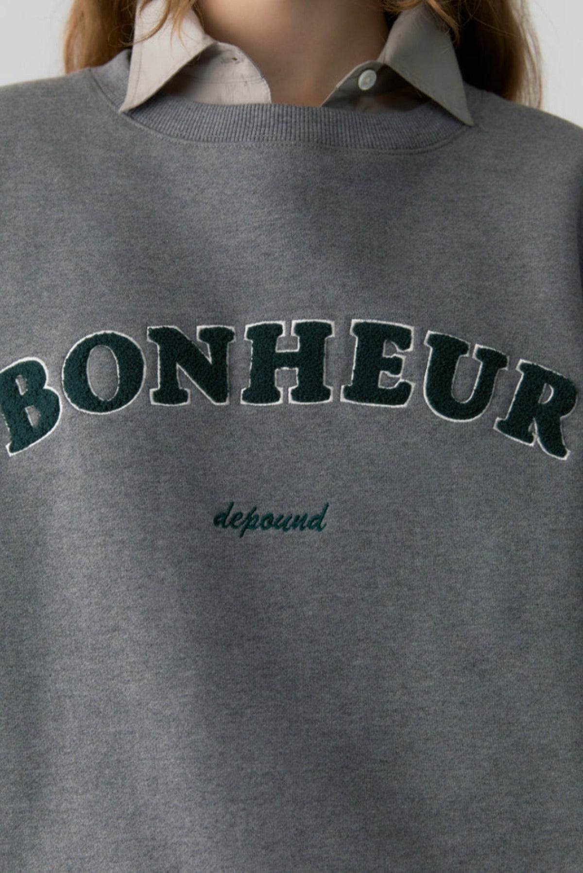 Bonheur Boucle Embroidery Sweatshirt In Gray