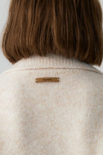 Wool Boucle Zip Up In Ivory