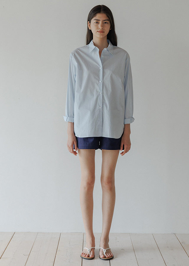 Bio Poplin Shirt In Sky Blue