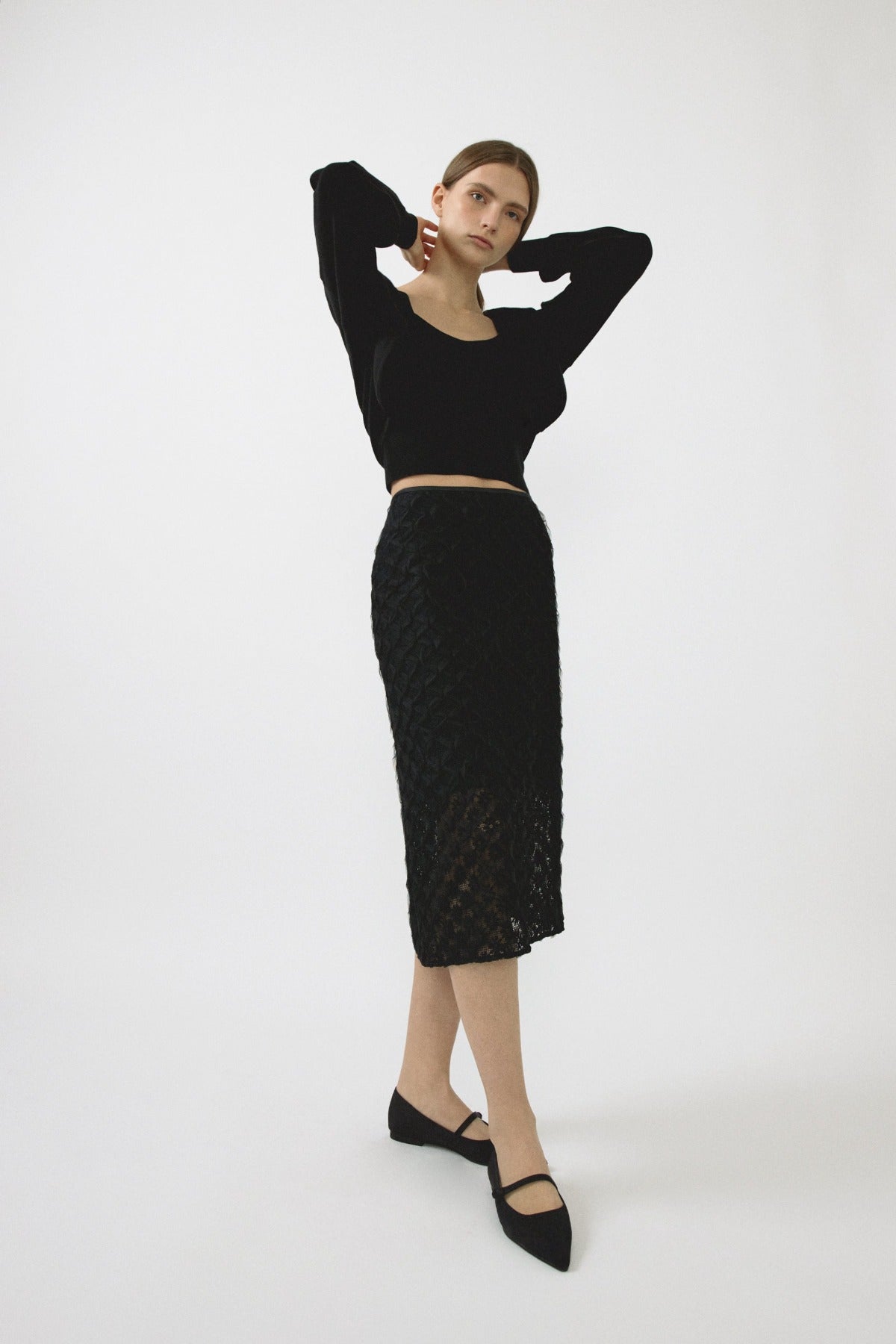 Daisy Lace Skirt In Black