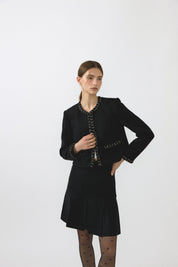 Trimming Tweed Jacket In Black