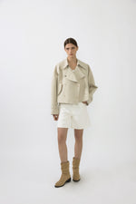 Double Button Trench Coat In Beige