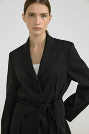 Pintuck Tailored Jacket In Black