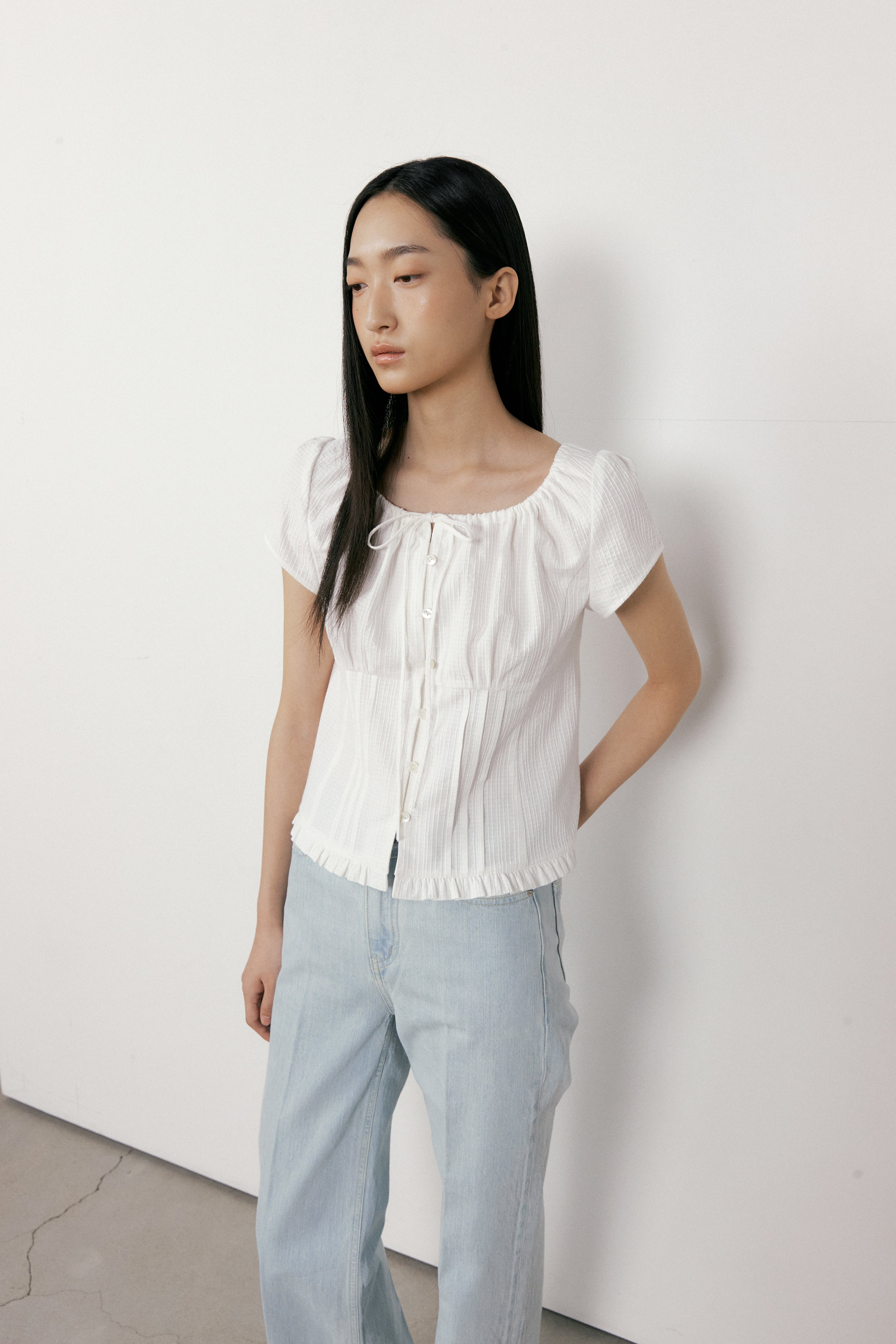 Lucy Cotton Blouse In Ivory