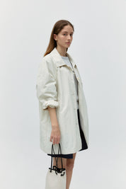 Classic Half Trench Coat In Ivory