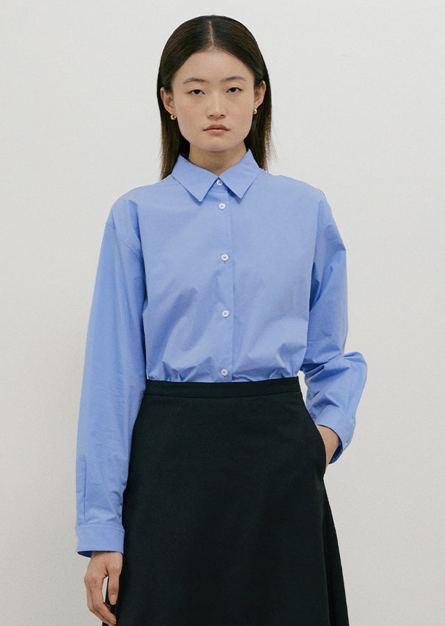 Bio Poplin Shirt In Blue