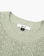 Linen Crochet Half Sleeve Knit In Mint