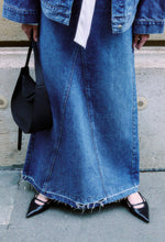 Panelled Denim Skirt In Blue