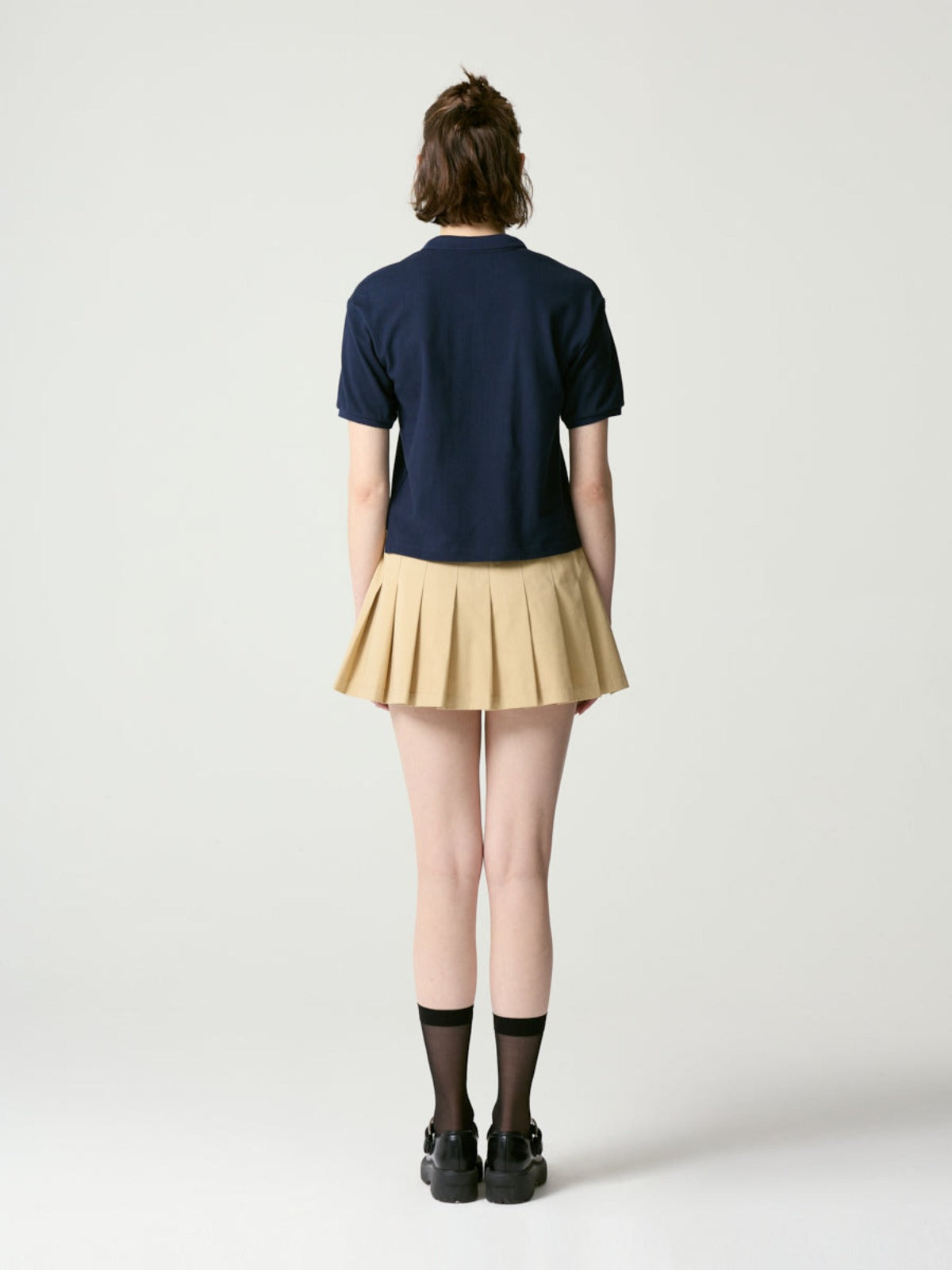 Girlfriend Pleated Mini Skirt In Beige