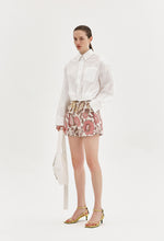 Cotton Cropped Shirt Jacket In White
