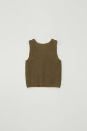 Hanji Blended Knit Vest In Mocha