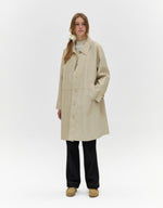 Leather Trench Coat In Light Beige