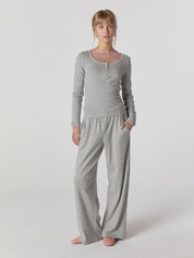 Province Eyelet Long Sleeve In Gray