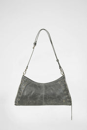 Eyelet-detail Bag In Gray