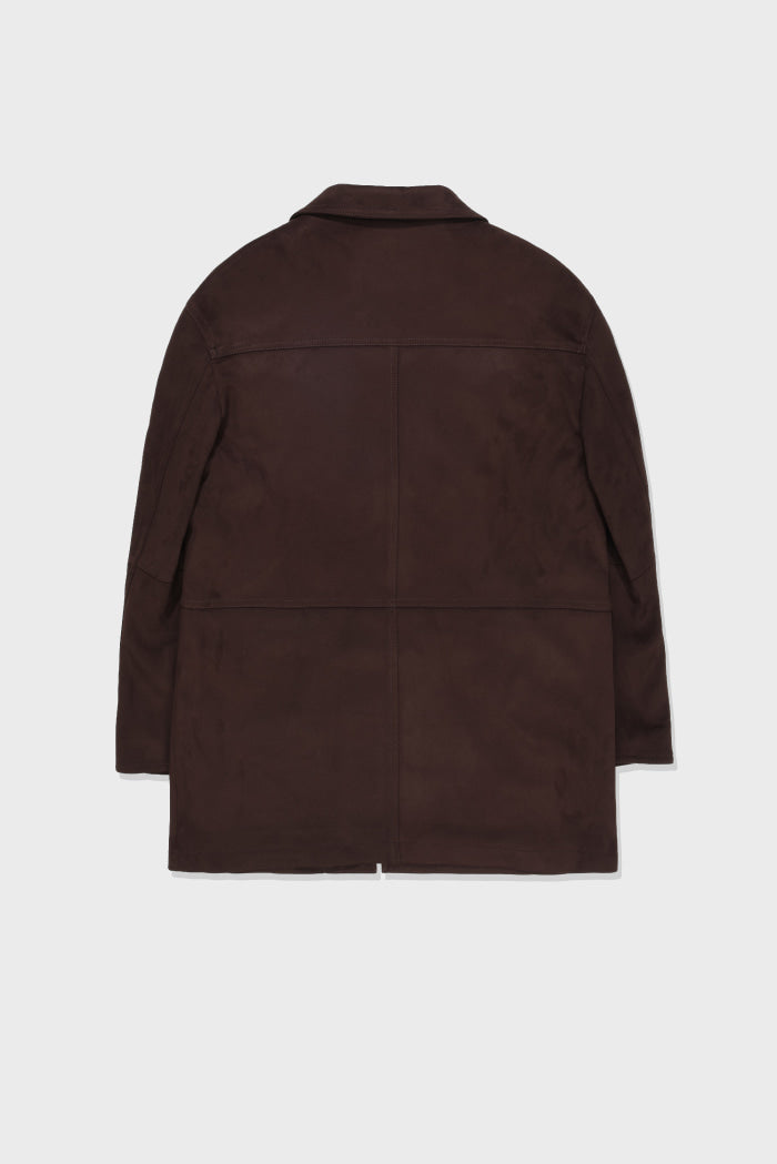 Eco Suede Jacket In Dark Brown