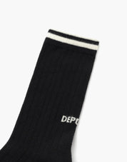 黑色標誌條紋襪子