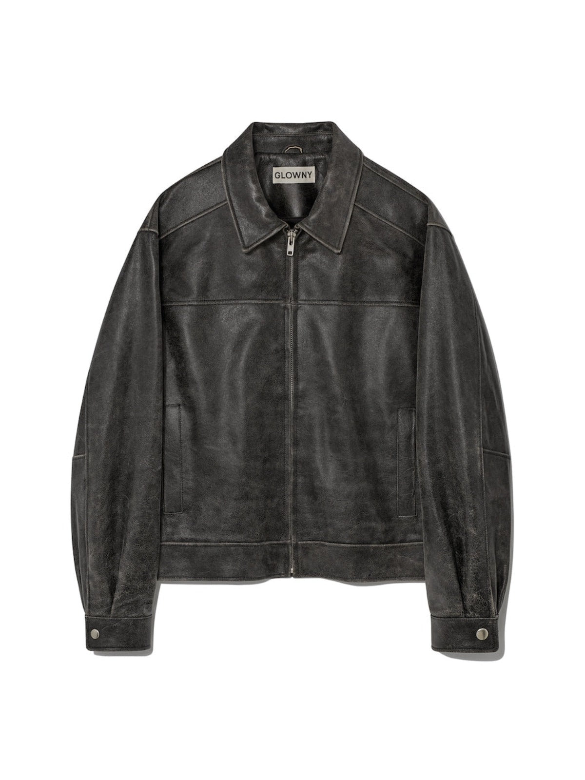 Fade Leather Jacket - Boxy In Black