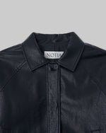 Hidden Short Leather Jacket In Black