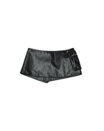 Faux Leather Pocket Belt Skirt In Black