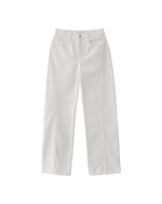 Curve Straight Denim Pants In White