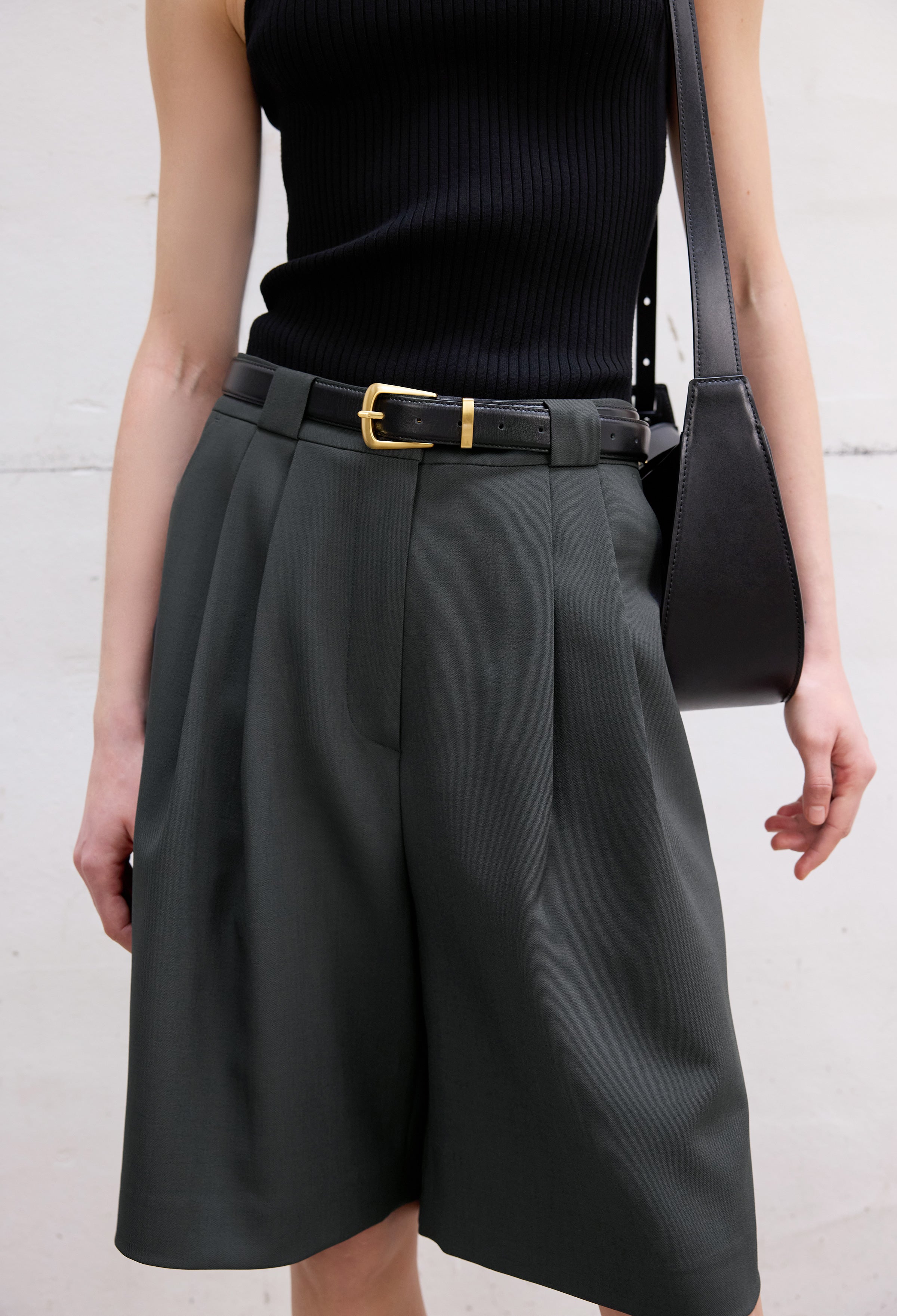 Formal Half Trousers In Charcoal