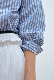 Striped Cotton Shirt In Blue