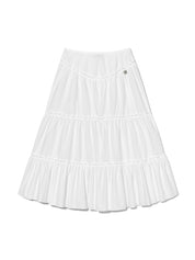 Rodeo Tiered Ruffle Skirt In White