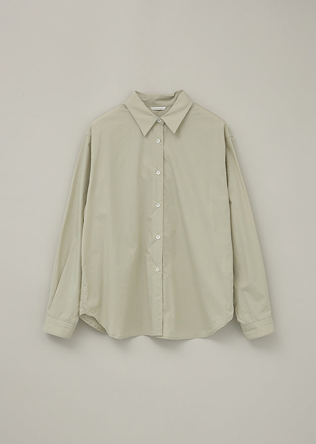 Bio Poplin Shirt In Light Khaki