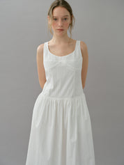 Bustier Sleeveless Dress In White