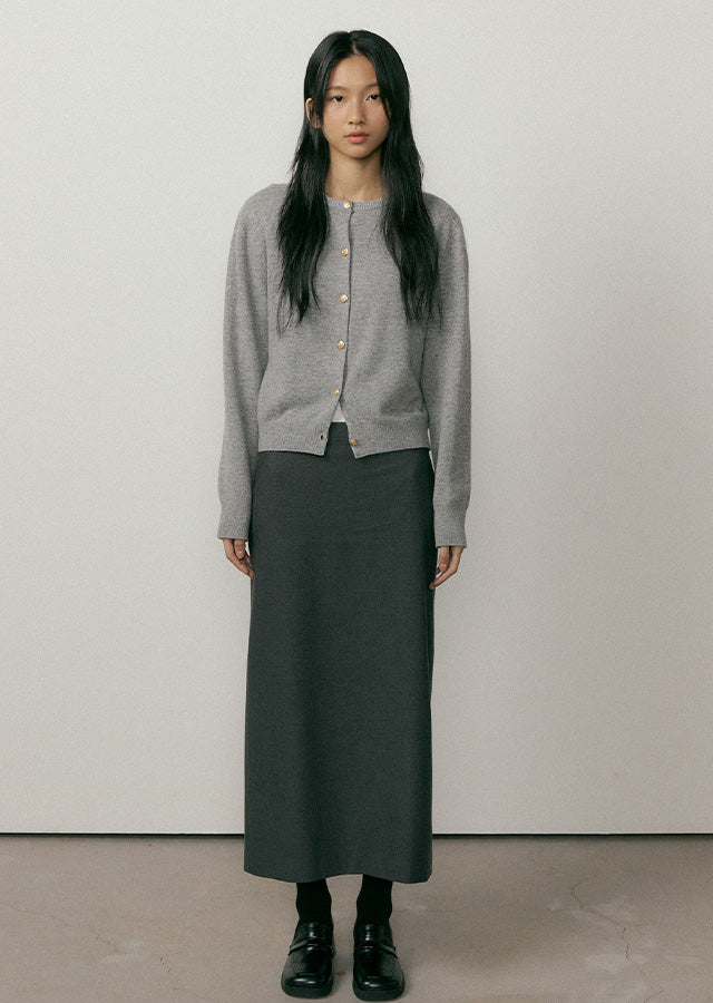 Standard H-line Long Skirt In Charcoal