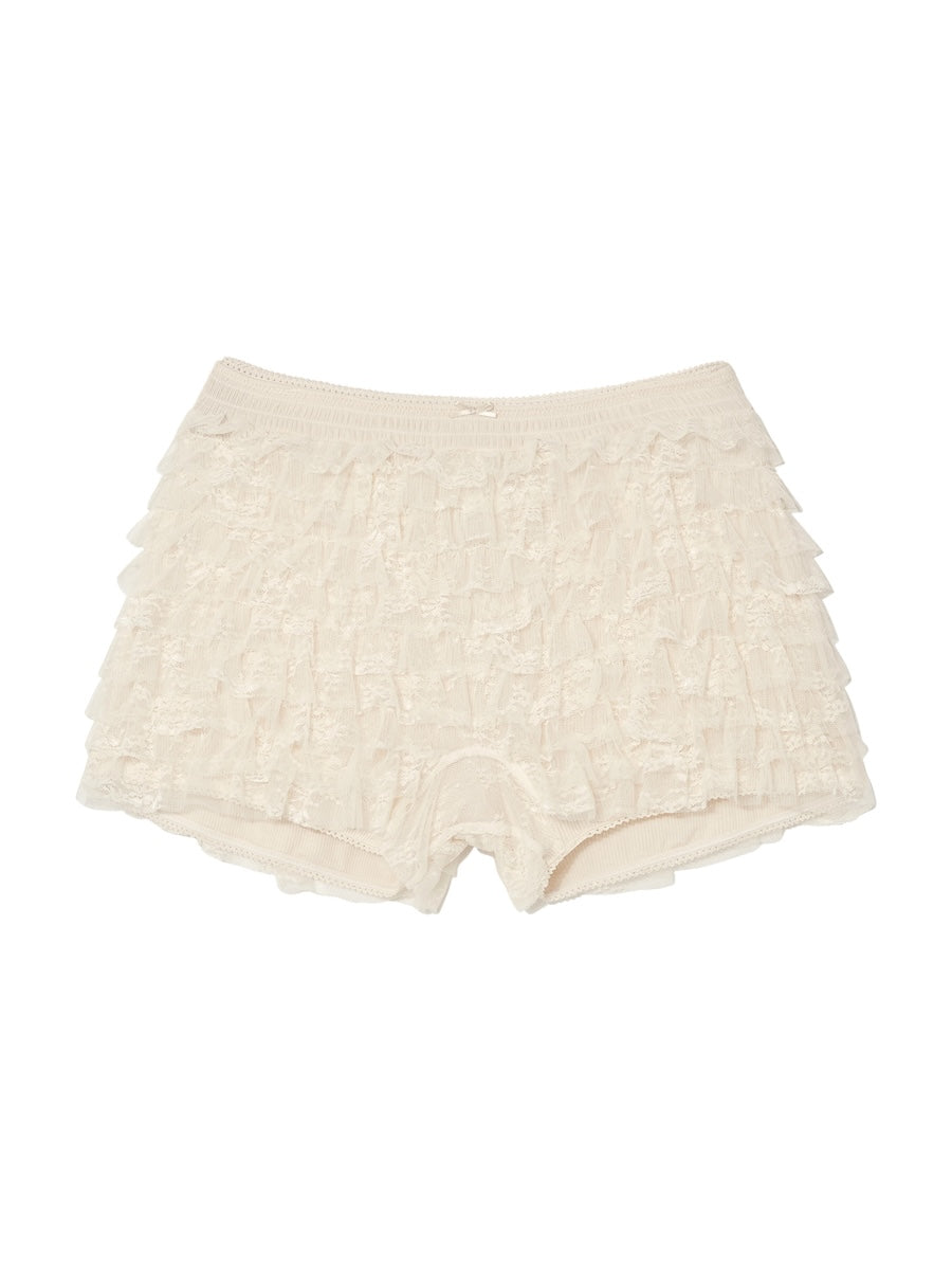 Polly Lace Bloomer Shorts In Ivory