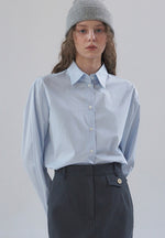 Pointed Collar Shirts In Sky Blue