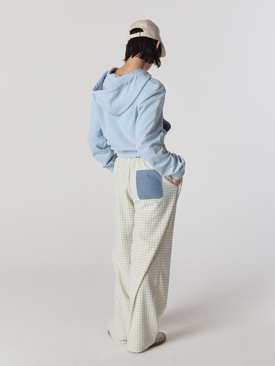 Bonnie Crop Zip Up In Baby Blue