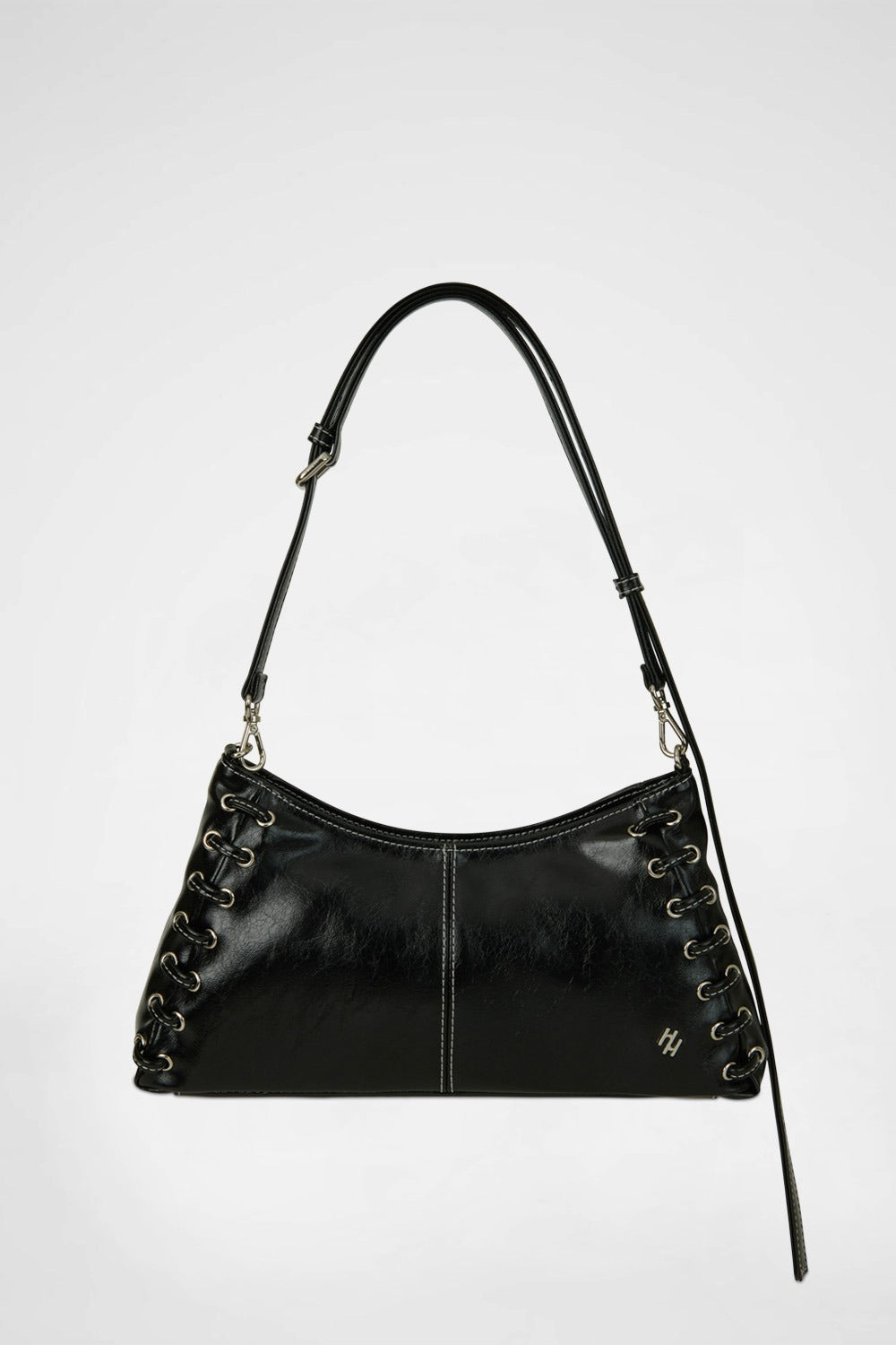 Eyelet-detail Bag In Black