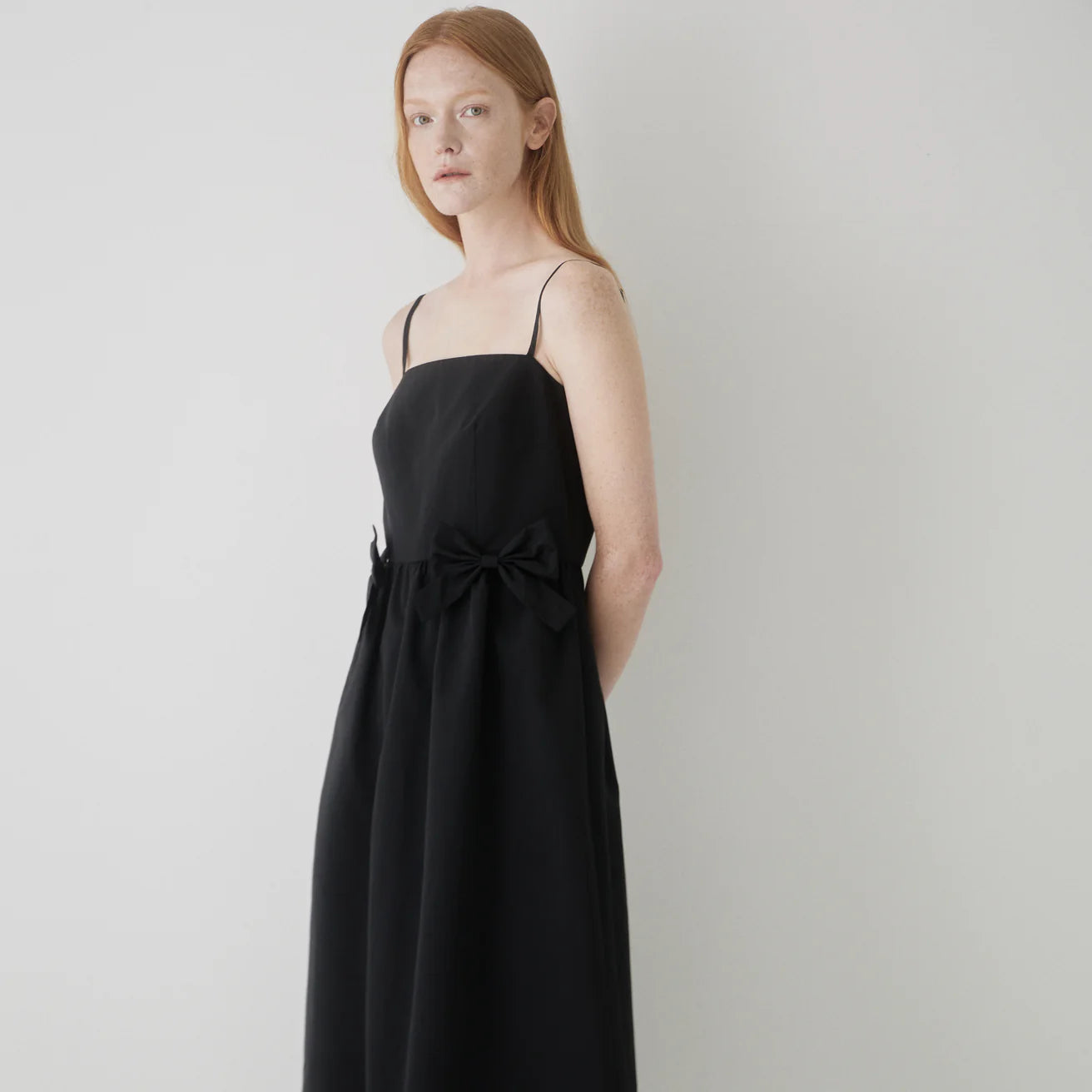 Simple Black Long Dress In Black