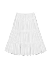 Rodeo Tiered Ruffle Skirt In White