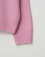 Crew Neck Merino Wool Knitwear In Pink