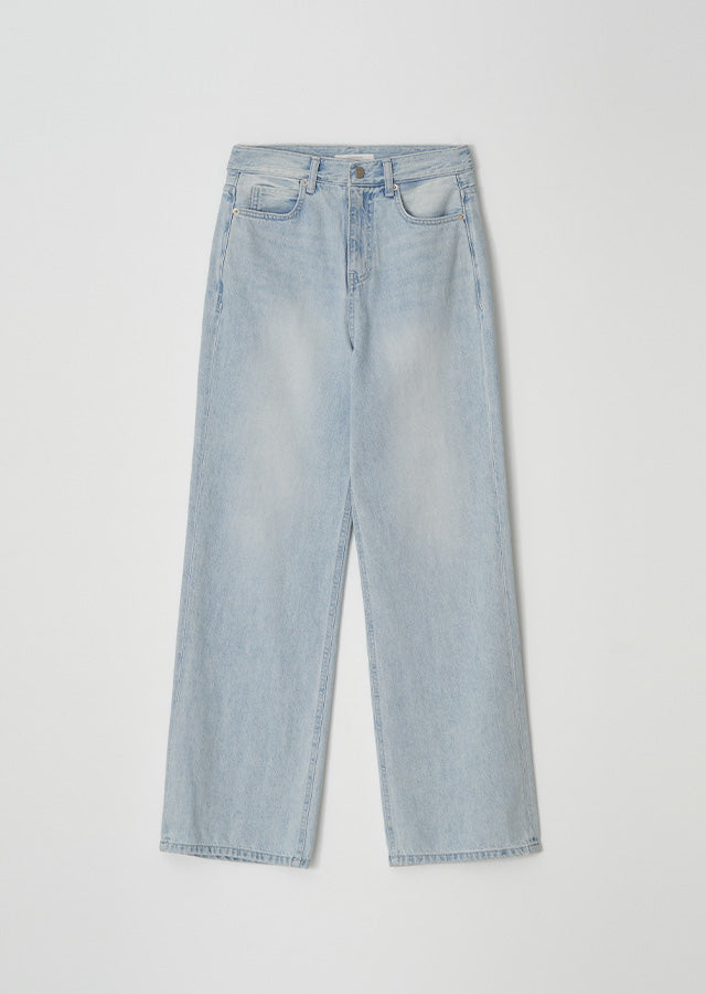 Relaxed Washing Denim Pants In Blue