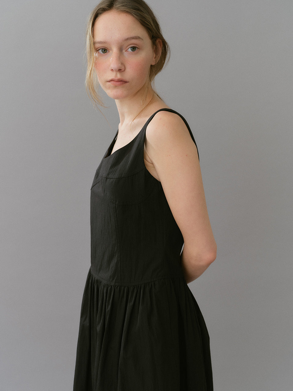 Bustier Sleeveless Dress In Black