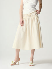 Bloom Shirring Long Skirt In Natural
