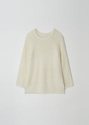 Boucle Embossing Knit Sweater In Cream