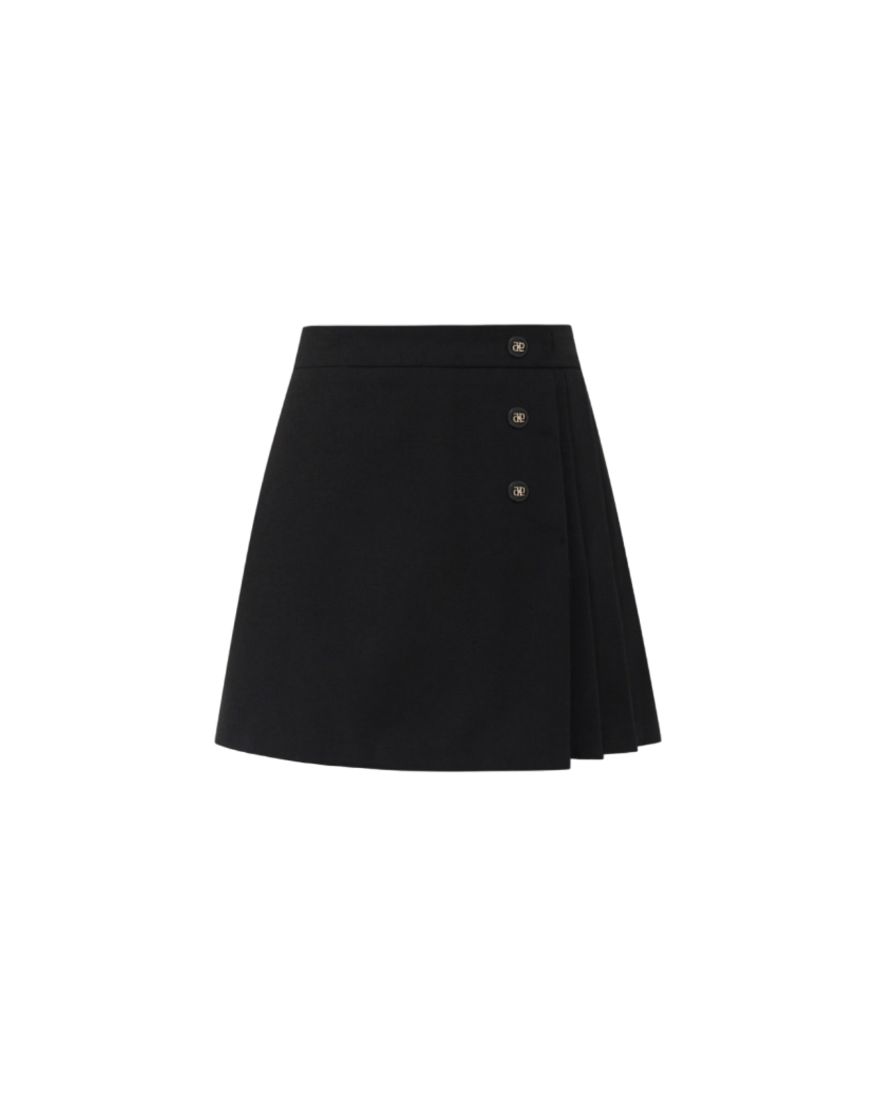 Pleats Mini Wrap Skirt In Black